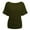 Olive Green, variant on Womens Short Sleeve Boat Neck Side Shirring Dolman Drape Top