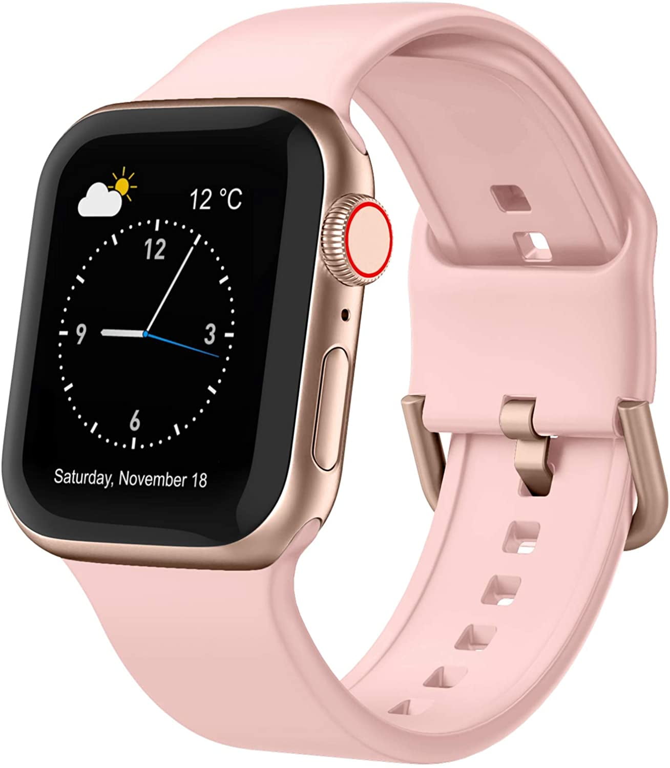 Compatible with Apple Watch Bands 41mm 40mm 38mm, Soft Silicone Sport  Wristbands Replacement Strap with Classic Clasp, Pink 38/40/41mm -  Walmart.com