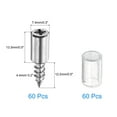 thumbnail image 2 of 60 Pcs Vis de Support d'Étagère, Épingles d'Étagère en Métal Auto-Tappantes avec Manchon Transparent (Transparent/argent), 2 of 6