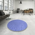 thumbnail image 3 of Ahgly Company Indoor Round Patterned Sky Blue Dress Blue Area Rugs, 6' Round, 3 of 6