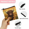 thumbnail image 7 of SEANATIVE Highland Cow Sunflower Sanitary Napkin Storage Bag for Women Feminine Care Period Bags for Teen Girls Small Cosmetic Travel Bag Pouch Coin Purse with Zipper, 7 of 7