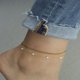 thumbnail image 5 of Pulseras de tobillo en capas para mujeres y niñas, tobillera de oro, pulsera de tobillo de plata con corazón impermeable minimalista de verano, 5 of 5