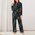 thumbnail image 2 of Balery Sunflowers Conjunto de Pijama con Estampado para Mujer, Conjunto de Dos Piezas con Manga Larga, Ropa de Dormir Suave con Bolsillos, Pijamas Cómodos-Small, 2 of 7