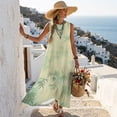 thumbnail image 5 of Xixirimido Green Tree Leaf Print Women Casual Dresses Maxi Summer Sundress Sleeveless Loose Fit A Line Long Dress with Pockets Beach Vacation Outfits, 4X-Large, 5 of 7