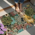 thumbnail image 4 of Bohemian Retro Floral Non-Slip Entryway Door Mat,Boho Indoor Decor Durable Low Plush Door Mat,Washable Welcome Rug for Patio Hallway Home Decor 20x32 Inches, 4 of 7