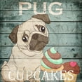 thumbnail image 2 of Kimberly, Allen 20x20 Gold Ornate Wood Framed with Double Matting Museum Art Print Titled - Pug Cupcakes, 2 of 4
