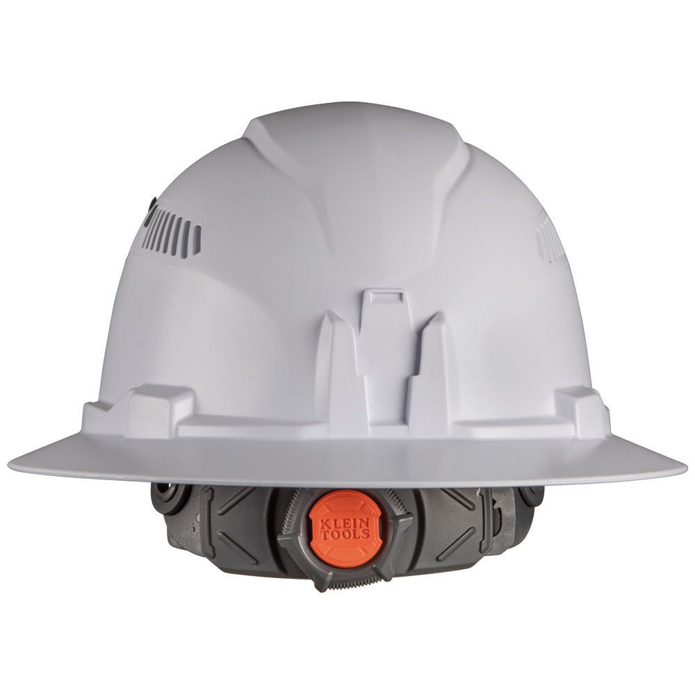 Klein Tools 60407RL Vented Full Brim Hard Hat with Rechargeable Headlamp  White