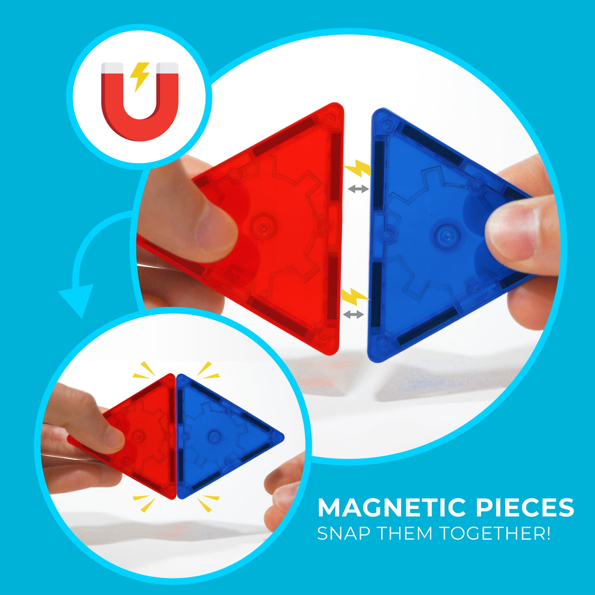 Tytan Tiles Magnetic Toy Tiles, 120 Pieces, STEM Certified | Ages Children to Adult 3+