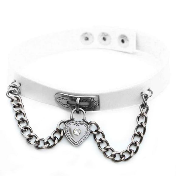 Punk PU Leather Choker Chain Pendant Heart choker Pendant chain choker Necklaces Women Girls Choker Lady Gift Jewelry
