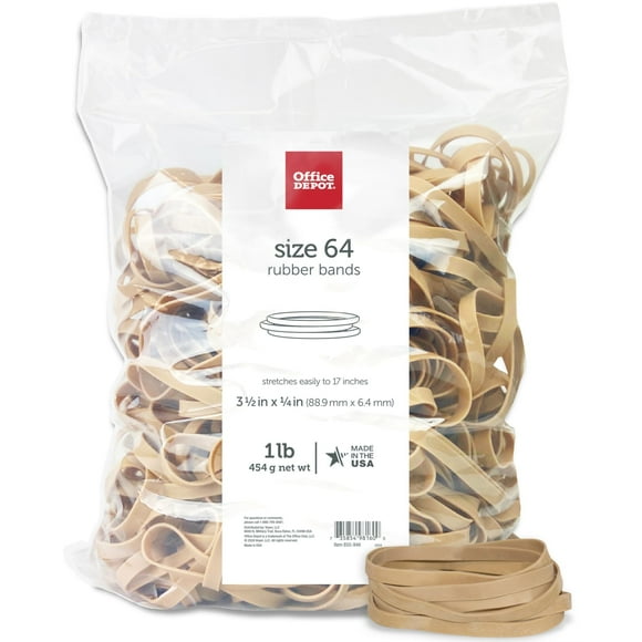 Office Depot Rubber Bands #64 3 1/2in. x 1/4in. 1 Lb. Bag 2464408