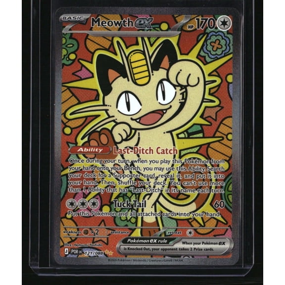 Near Mint Meowth ex 121/088 ME03 Perfect Order Pokemon Trading Card