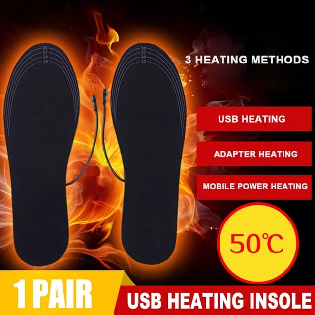 Fiudx Plantillas Calefactables, Calentadores de Pies Recargables Por Usb, Almohadillas Cómodas con Forro de Fibra de Carbono, Diseño Recortable para Un Ajuste Perfecto, Ideal para Deportes de Inviern