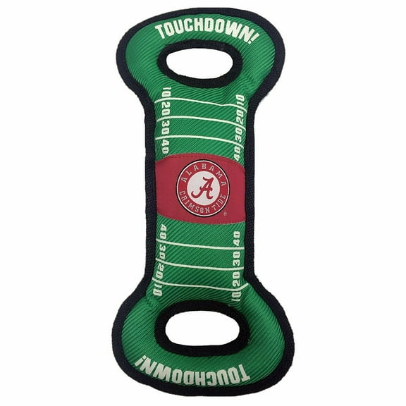 Pets First Collegiate Alabama Crimson Tide Football Field Toy for DOGS & CATS. Heavy-Duty, Durable toys with Squeakers