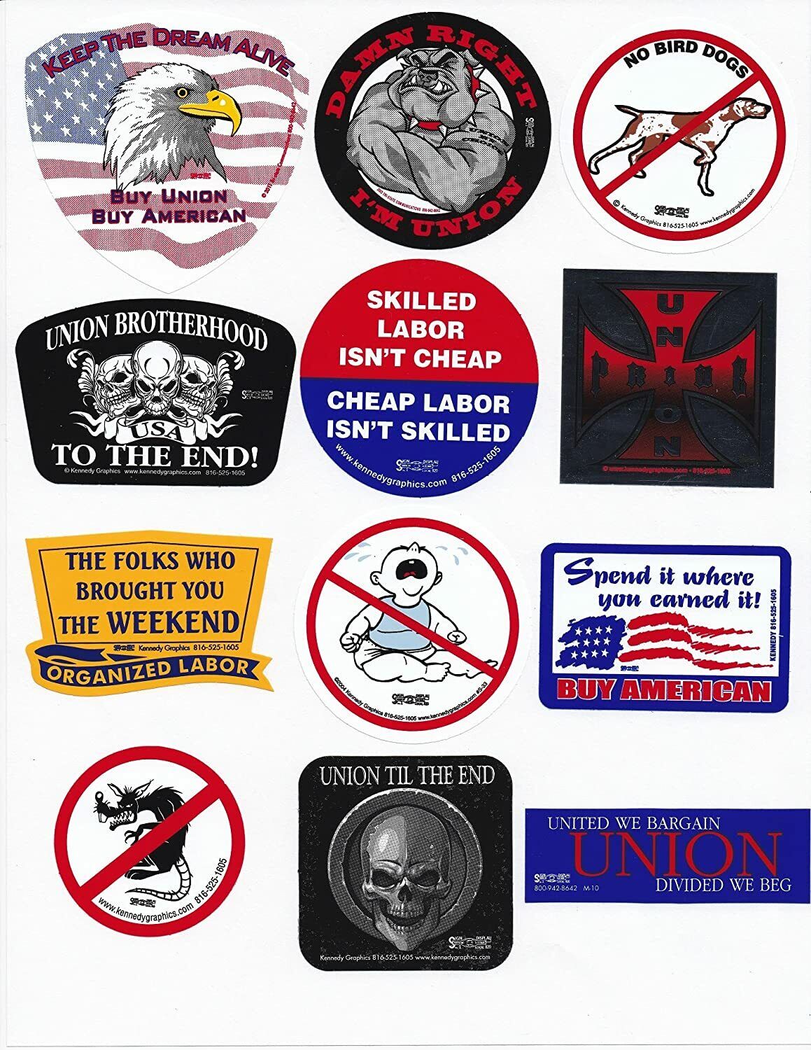 Union Hard Hat Sticker Mix 6 Our Best Sellers Pack