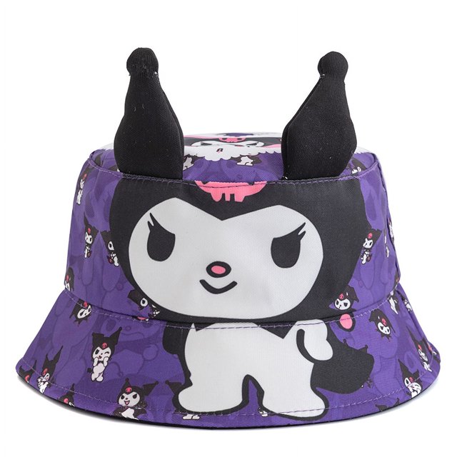 Nuevo sombrero de cubo Sanrio Kuromi para niños, gorra de dibujos animados con diseño de oreja grande 3D para niños y niñas, bonito sombrero