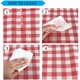 thumbnail image 4 of Manta de picnic impermeable roja de 200 x 200 cm, ligera y lavable, tapete de picnic a cuadros con asa, adecuada para senderismo, campamentos al aire libre, parque., 4 of 5