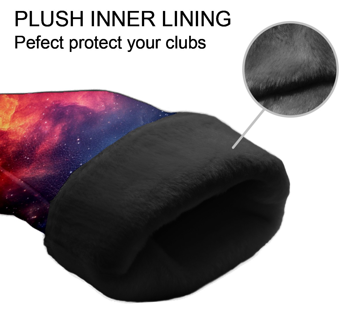 Golf Club Covers PU Leather Waterproof Head Covers for Fairway Woods Hybrids Gradient Aurora