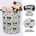 thumbnail image 6 of Howarmer Large Canvas Laundry Hamper, Baby Laundry Basket for Nursery Girl and Boy, Kids Clothes Hamper with Lid, Cute Kids Toys Storage Bin Organizer Animal Room Decor, Cats and Dogs, 6 of 7