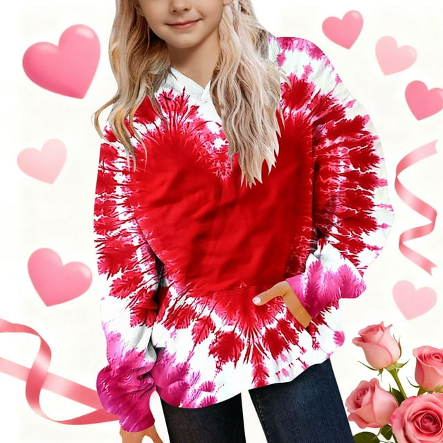 Sudaderas con capucha CUHK para niñas, sudadera con capucha estampada, cuello redondo, manga larga, para uso diario, ropa de abrigo informal, sudadera con capucha, blusa de poliéster para niños