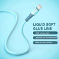 thumbnail image 5 of Cable USB de silicona líquida para iPhone 14 Pro 12 11 13 Pro XS Max Xr X 8 AirPods Pro Cable de carga de teléfono LED Cable de carga de datos 2M, 5 of 5