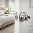 thumbnail image 6 of Satin Nickel Privacy Bed and Bath Door Knob, 2-Pack, 6 of 13