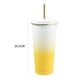 thumbnail image 3 of Copa De Vacío Taza de agua para coche de 750 ml, frascos de vacío de paja con gradiente a prueba de fugas, taza de café (amarillo) Sywqhk Para Estrenar, 3 of 7