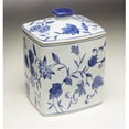 thumbnail image 1 of AA Importing 59783 Blue & White Square Jar with Lid, 1 of 2