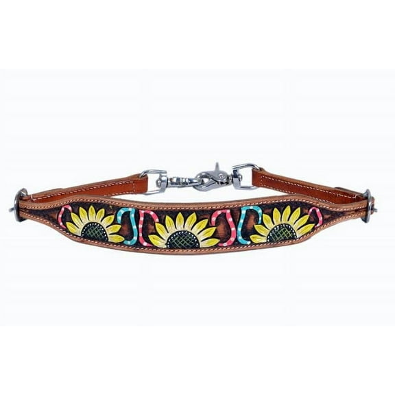 Showman Leather Wither Strap w/ Sunflower & Paisley Design