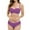 Purple, variant on MIXUE Swim Suits for Women Solid Color High Waisted Sexy Push Up Two Piece Retro Ruched High Waist Print Bikini Sets for Women Swimwears Activewear,Blue,S