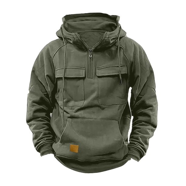 Blusa con capucha de manga larga para hombre, sudadera con cremallera de un cuarto, sudadera con capucha, sudadera con capucha para entrenamiento, gimnasio, deportes, correr, exteriores, chaquetas de