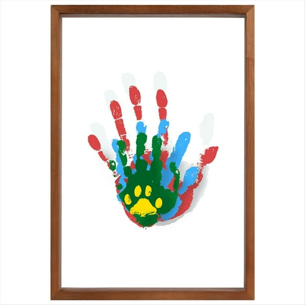 Kit Transparente de de Manos Familiares: Regalos para Nuevos Padres, Manualidades Duraderas, de Madera de Recuerdo, Incluye Color de Pintura
