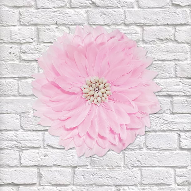 Fiudx Artículos en oferta con ofertas flash Decoración de pared con girasoles y plumas Guirnalda de plumas y caracolas blancas