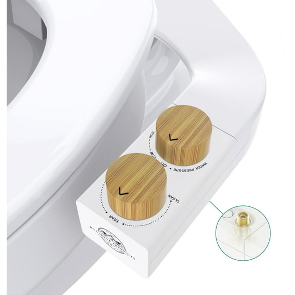 Ultra Slim Fresh Water Deluxe Off-White Bidet Attachment with 180 Degree Swivel