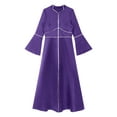 thumbnail image 5 of inhzoy Clergy Robe For Women  Loose Fit Church Pastor Maxi Dress Minister Choir Robe Long Dress Purple XL, 5 of 7