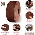 thumbnail image 3 of ELW Bourbon Brown Latigo Leather 5-6 oz. 2-2.4mm Straps, Belts, Strips 1-1/2" 3.8cm Wide X 72" 1.8m Length Full Grain Leather Cowhide DIY Arts & Craft Projects, Clothing, Jewelry, Wrapping, 3 of 7