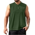 thumbnail image 3 of TAGOLD Mens Summer V-Neck Tank Top Solid Color Button Pocket Summer Casual Top, 3 of 5