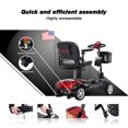 thumbnail image 3 of 4 Wheels Mobility Scooter, Folding Lightweight Travel Mobility Scooter with 360° Swivel Seat, Heavy Duty Electric Motorized Scooters for Seniors Adults, Compact Transformer Mobility Scooter, Red, 3 of 11