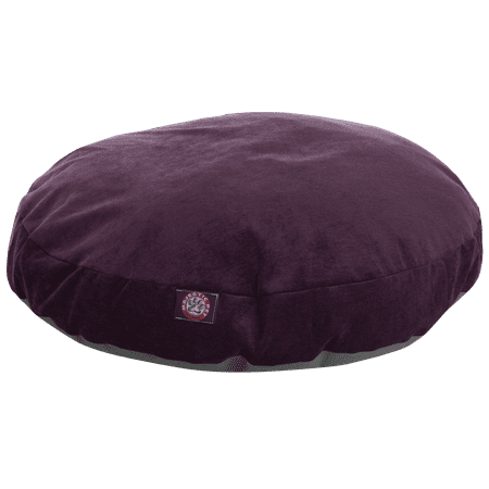 UPC: 0788995508618 | Majestic Pet | Villa Velvet Round Pet Bed For Dogs  Removable Cover  Aubergine  Medium