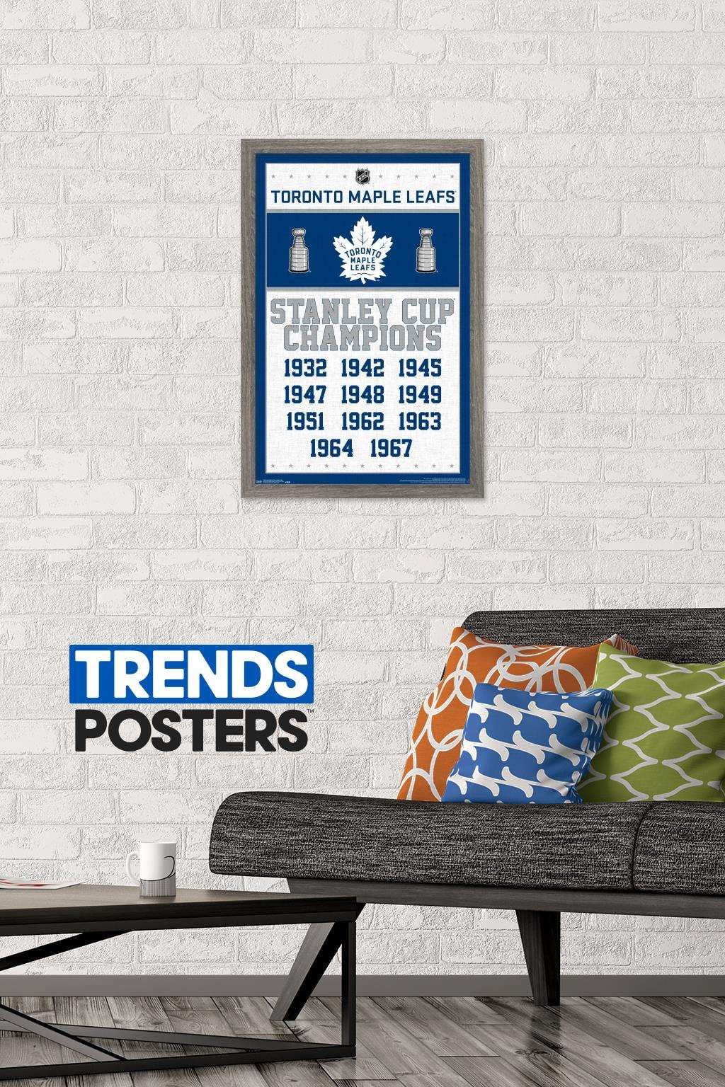 NHL Toronto Maple Leafs - Champions 16 Wall Poster, 14.725" x 22.375", Framed