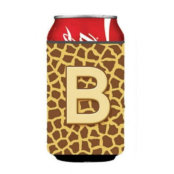 Letter B Initial Monogram - Giraffe Can Or Bottle Hugger