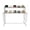 White, Silver, variant on 2-Tier Rectangular Display Stand, Tiered Shoes Display Rack, Display Shelf for Shoes, Bags (White, Silver)