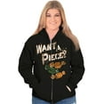thumbnail image 3 of Want a Piece Halloween Innuendo Zip Up Hoodie Men's Women's Brisco Brands S, 3 of 6
