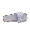 thumbnail image 2 of Dream Pairs Women's Summer Square Open Toe Slide Sandals Cute Slip on Braided Strap Rhinestone Flat Sandals SDSS2212W PURPLE/WEAVE Size 9, 2 of 5