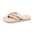 thumbnail image 3 of jiaxiM Wedge Flip Flops for Womens Thong Sandals Soft Indoor Slippers Non- Woven Sole Orthofeet Shoes for Women for Beach, 3 of 9