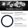thumbnail image 3 of YISITIAN Bling Steering Wheel Cover, Crystal Diamond Steering Wheel Protector for Women Girls, 14-15 Inch Sparkling Rhinestone Decor Accessories, Universal Fit for Most Cars, SUVs, CJ919-49018, 3 of 6