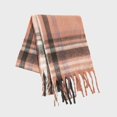 thumbnail image 2 of fvwitlyh Neck Scarfs for Women Thermal Scarf Fall Winter Scarf Classic Tassel Plaid Scarf Warm Soft Large Scarf Autumn Winter Checkerboard Scarf For Women Thickened & Warm With Tassel, 2 of 4