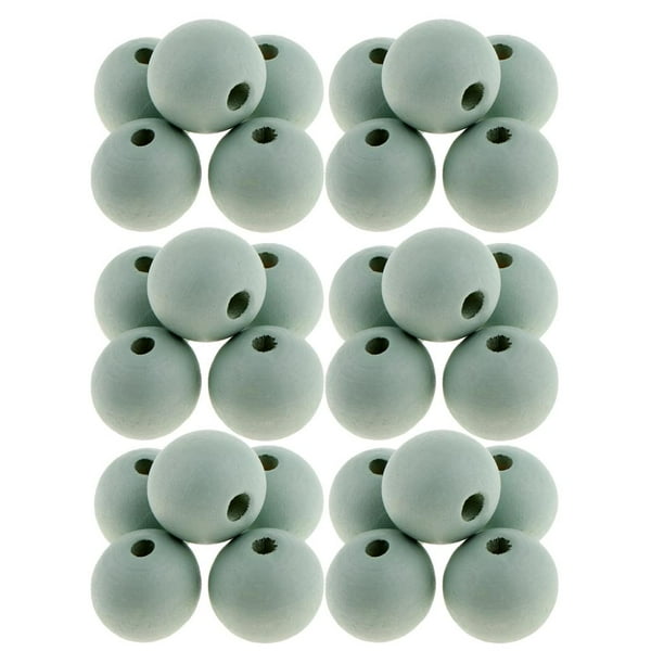 Perlas sueltas redondas de madera Macarena 30 PIEZAS NATURALES 18mm