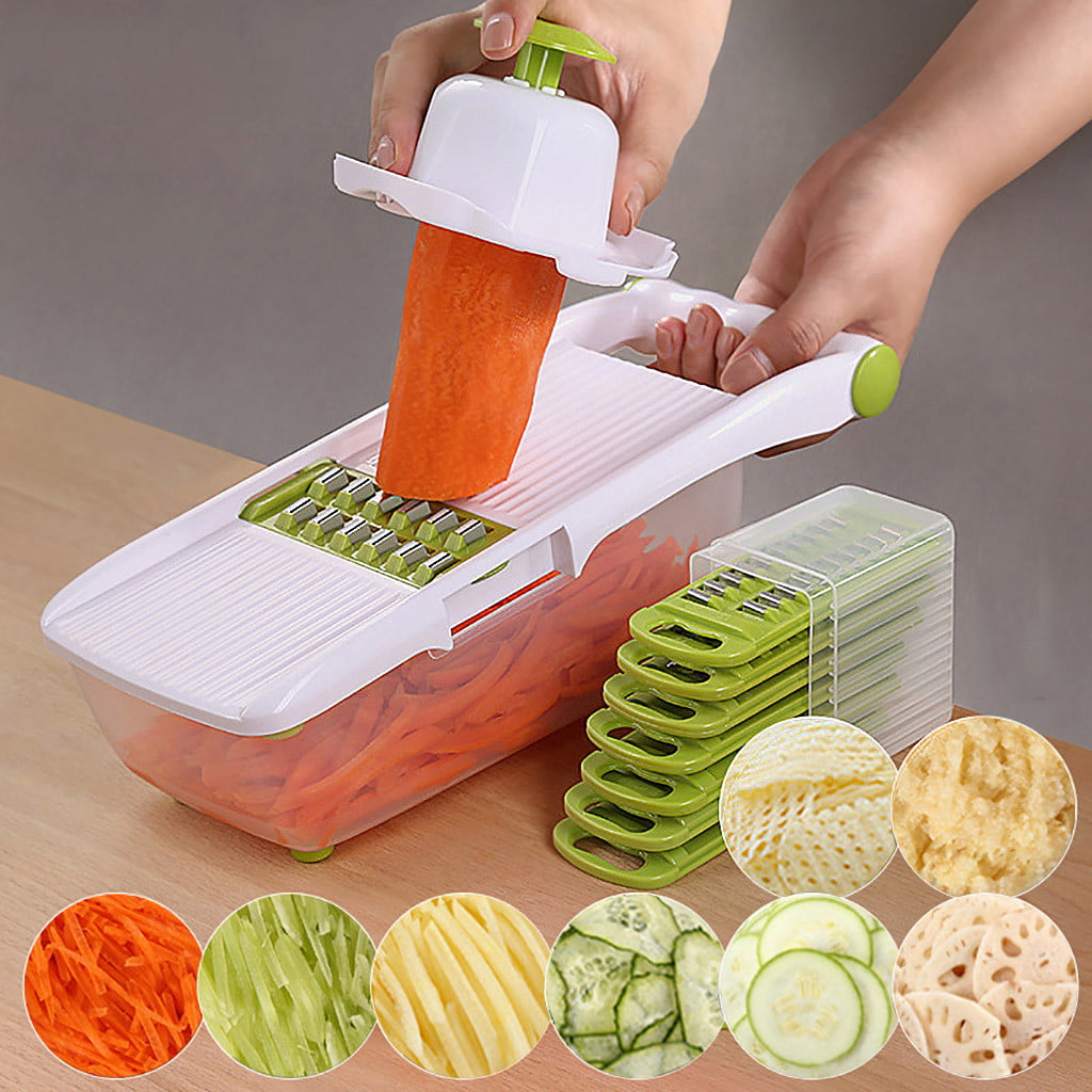 Green Uten Vegetable Hand Held Spiral Slicer Easy Clean Kitchen Tool for Potato,Carrot,Cucumber ABS 1.1lb 