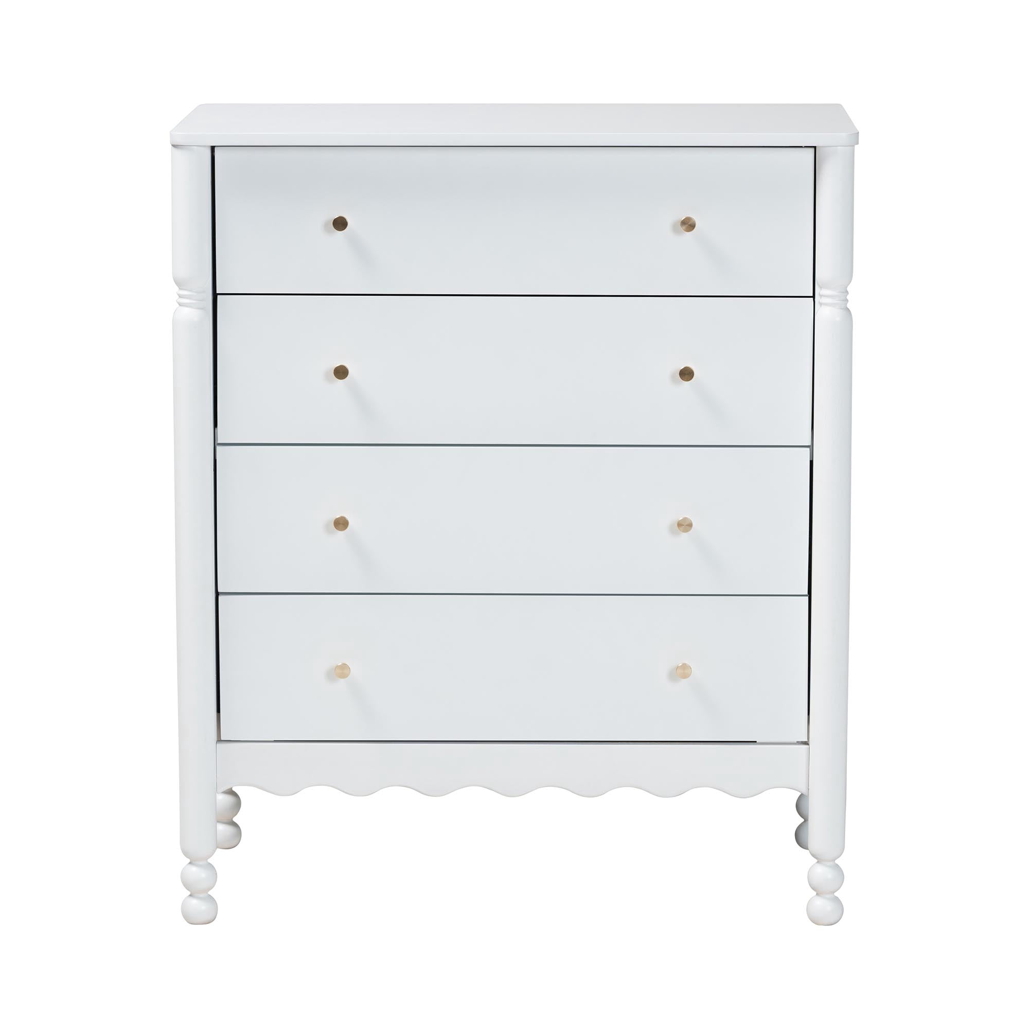 Baxton Studio Hoffman Modern Farmhouse Chest, 4-Drawer, White