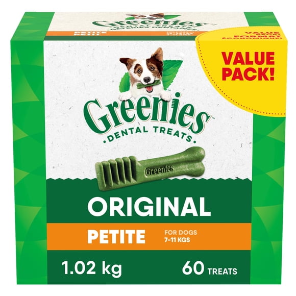GREENIES Gâteries pour Chiens Original Petite Soins Dentaires Naturels, (60 Gâteries) Lot de 36 Oz